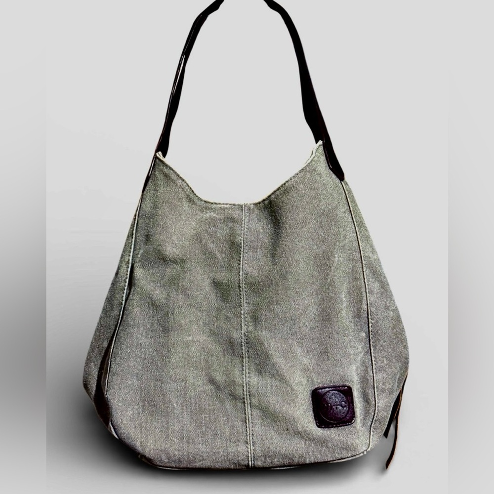 Modern Chic ‘Anniston’ canvas hobo style gray shoulder bag Women’s purse